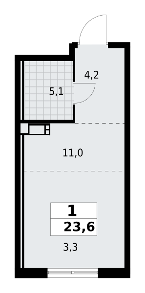 Студия 23 м2 в ЖК А101 Лаголово корпус null этаж 12