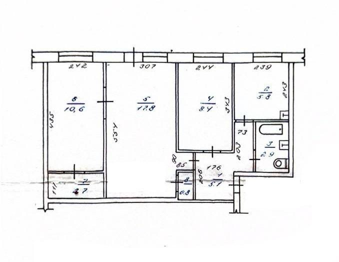 3-комнатная 54.1 м2 в ЖК undefined корпус null этаж 3