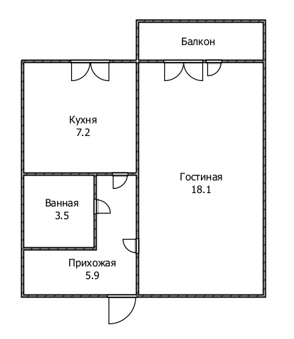1-комнатная 35 м2 в ЖК undefined корпус null этаж 2