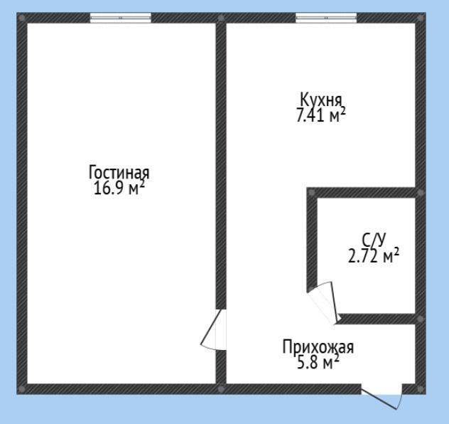 1-комнатная 35 м2 в ЖК undefined корпус null этаж 1