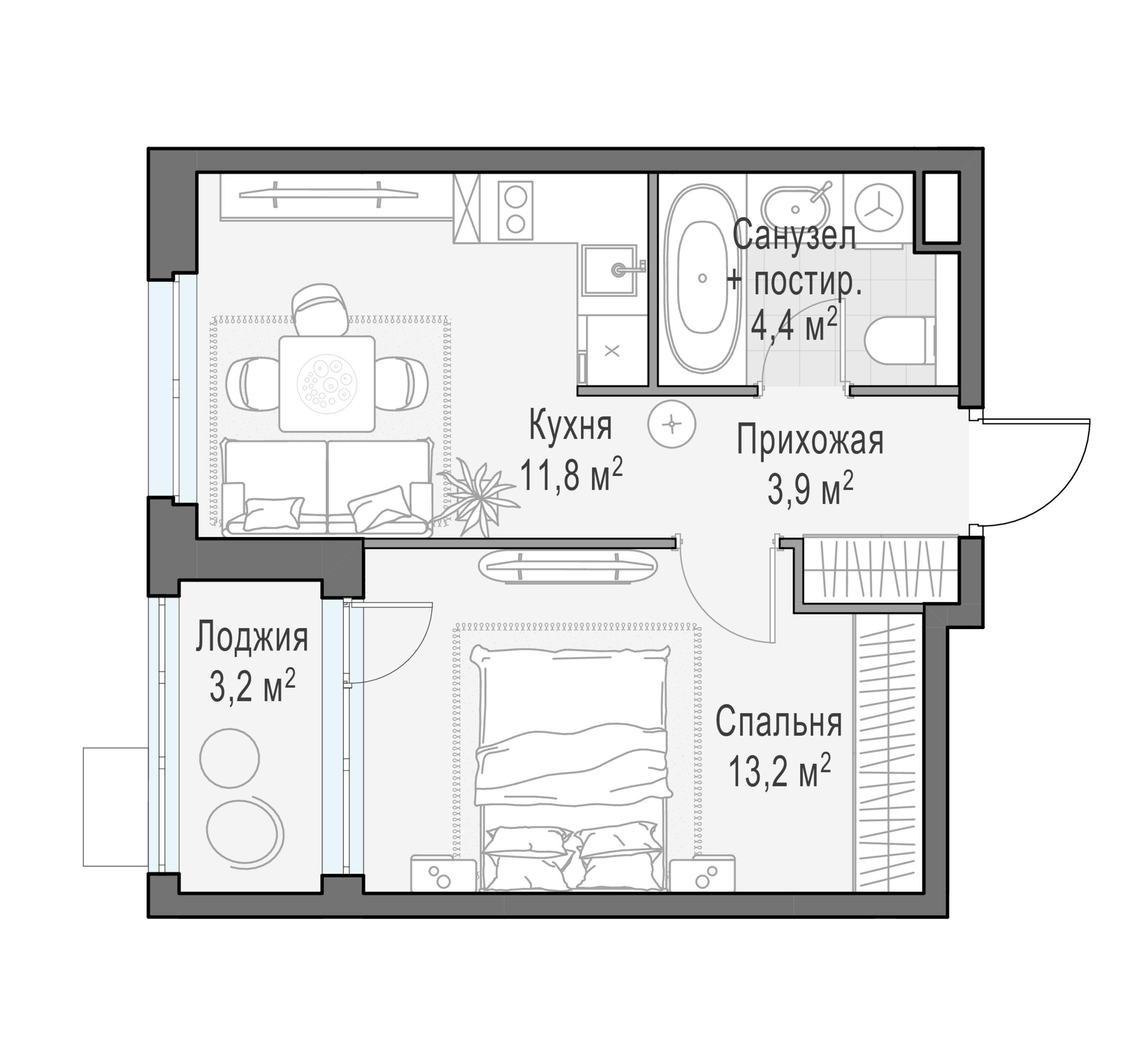 1-комнатная 33 м2 в ЖК Жилой квартал «Новое Медведково» корпус null этаж 14