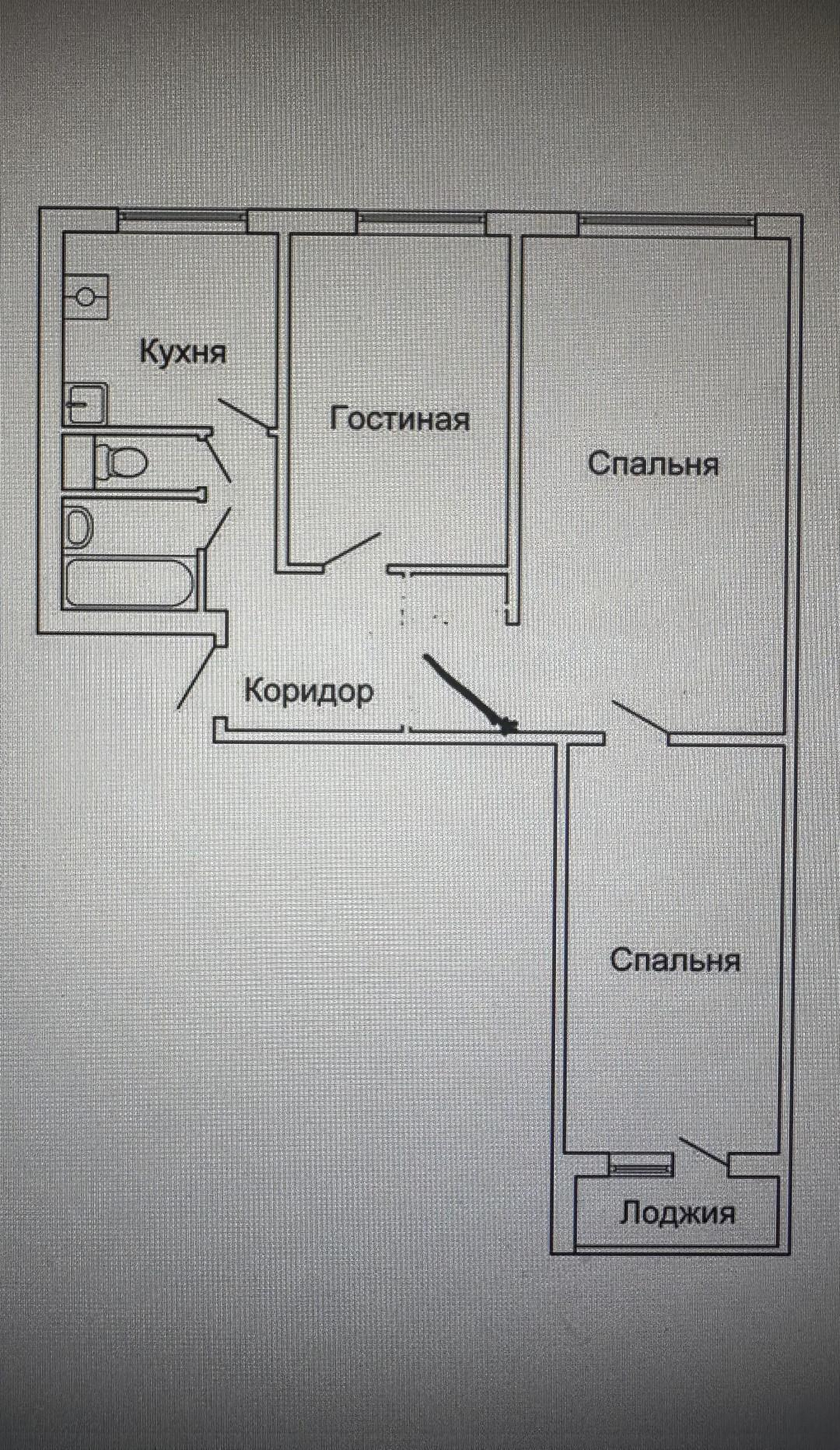 3-комнатная 57.3 м2 в ЖК undefined корпус null этаж 6