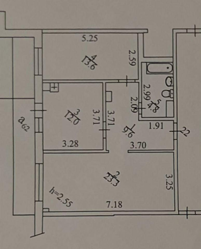 2-комнатная 63.3 м2 в ЖК undefined корпус null этаж 6