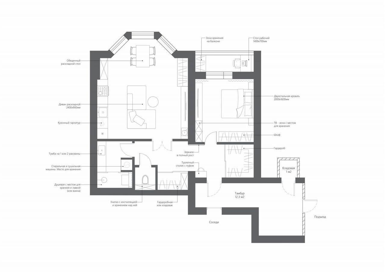 1-комнатная 57.1 м2 в ЖК undefined корпус null этаж 10