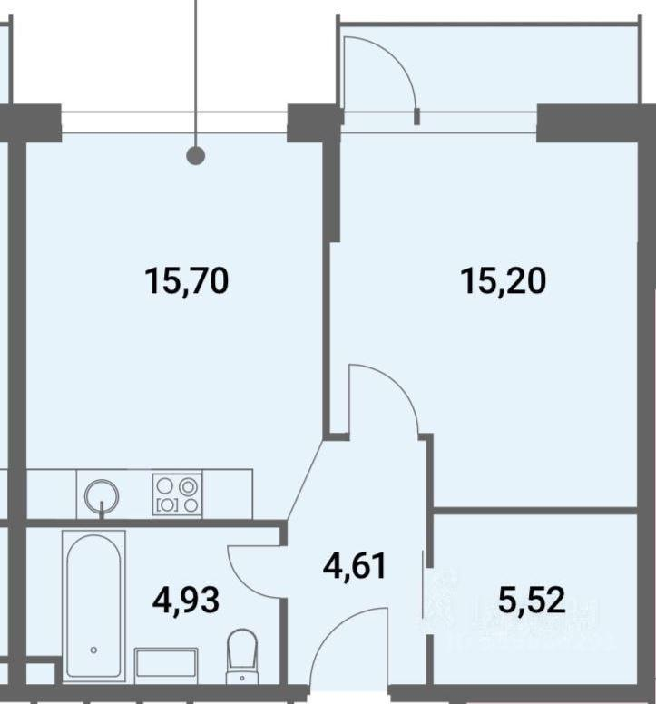 1-комнатная 45.8 м2 в ЖК undefined корпус null этаж 8
