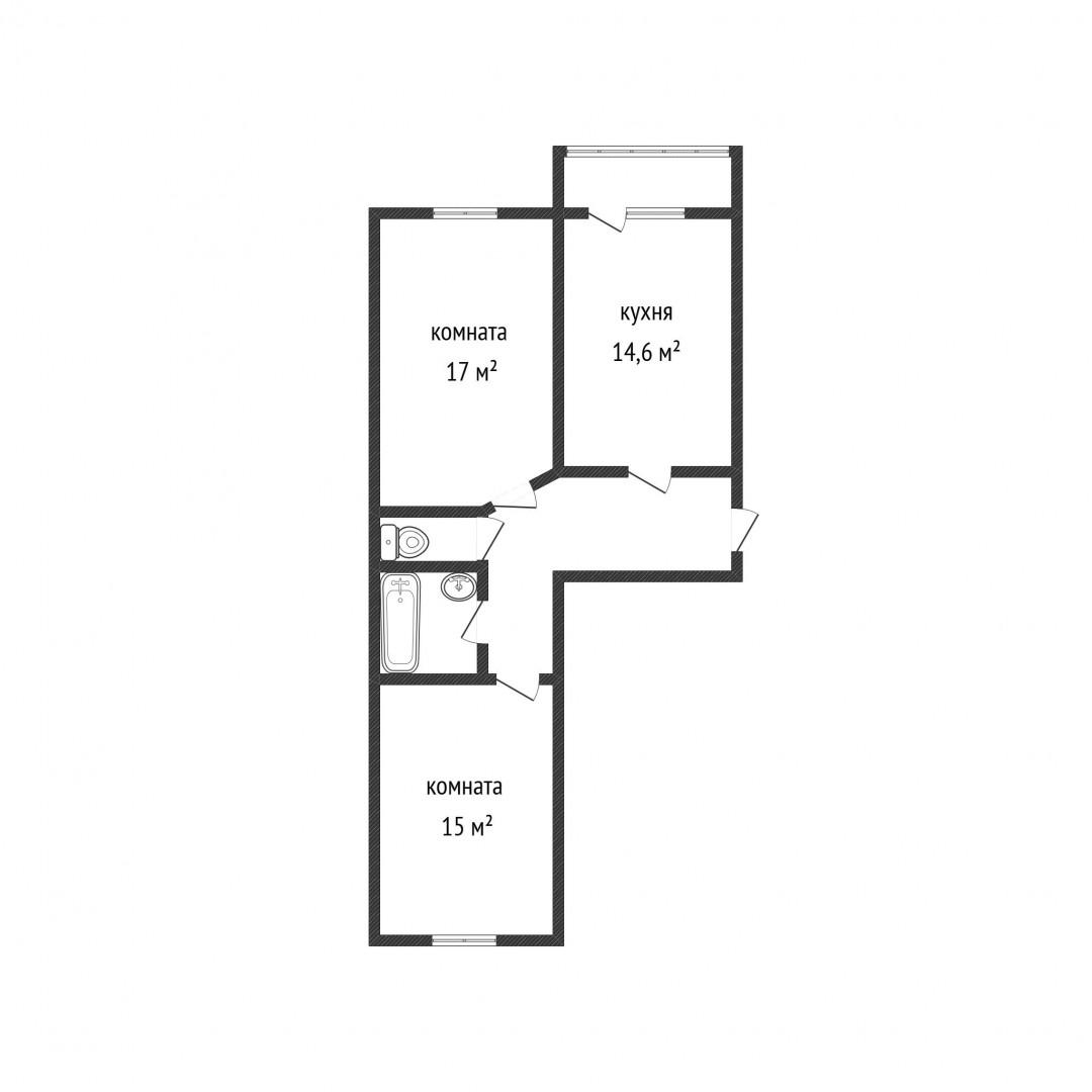 2-комнатная 62 м2 в ЖК undefined корпус null этаж 11
