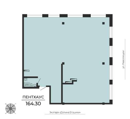 4-комнатная 164 м2 в ЖК BOTANICA корпус null этаж 25
