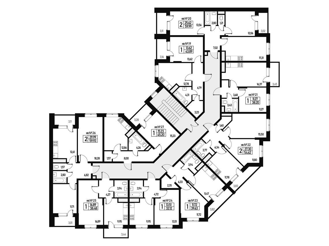 1-комнатная 34 м2 в ЖК Борисоглебское корпус null этаж 3