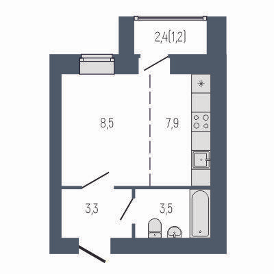 Студия 25 м2 в ЖК Философия Идеалистов на Первомайском корпус null этаж 5