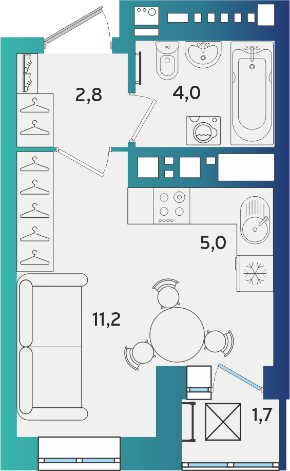 Студия 23 м2 в ЖК Васнецово корпус null этаж 12