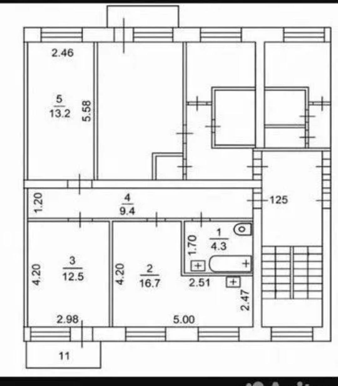 2-комнатная 56.1 м2 в ЖК undefined корпус null этаж 5