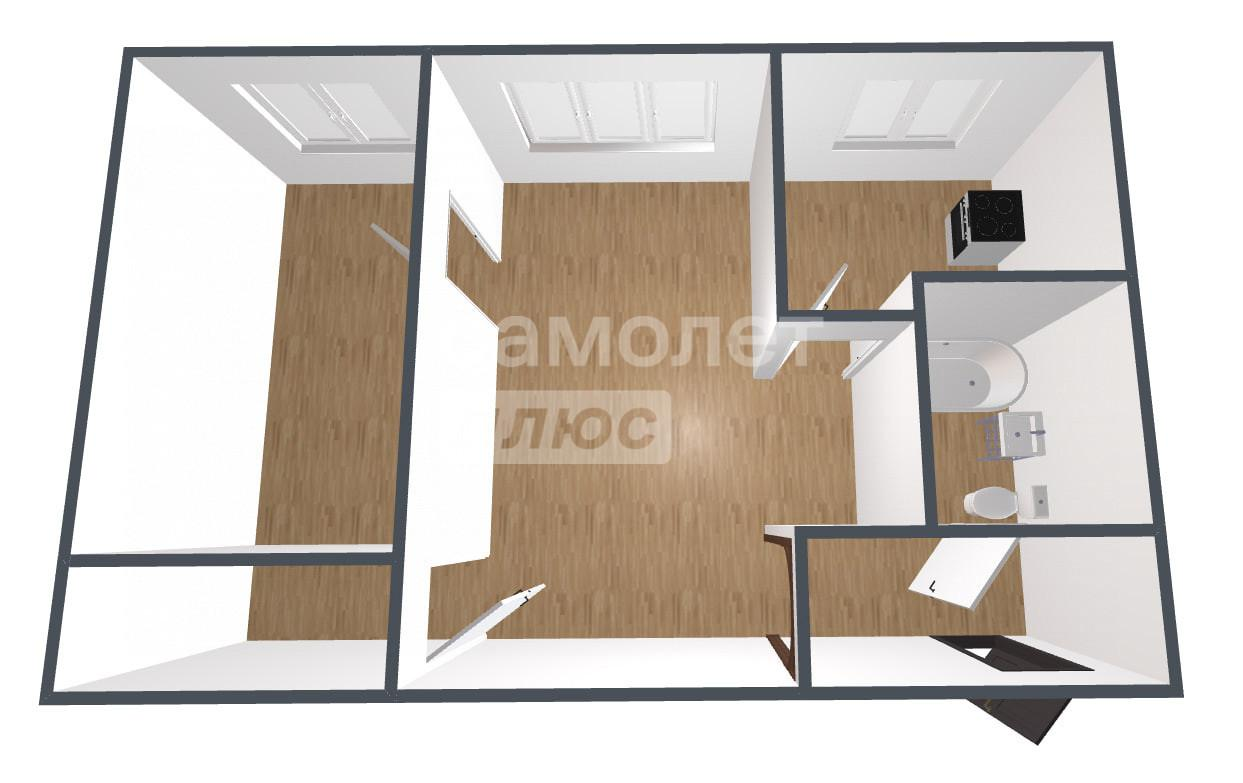 2-комнатная 41.3 м2 в ЖК undefined корпус null этаж 2