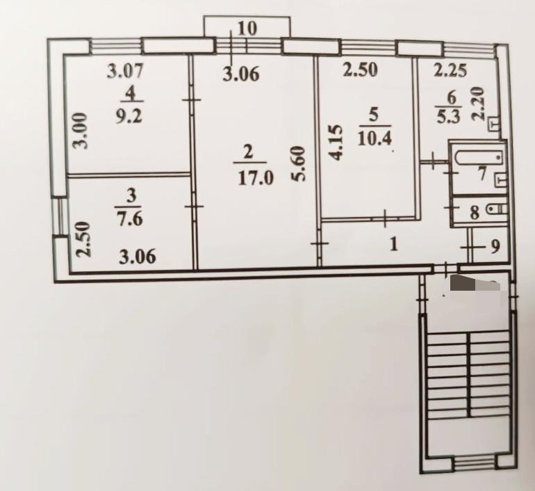 4-комнатная 60 м2 в ЖК undefined корпус null этаж 3