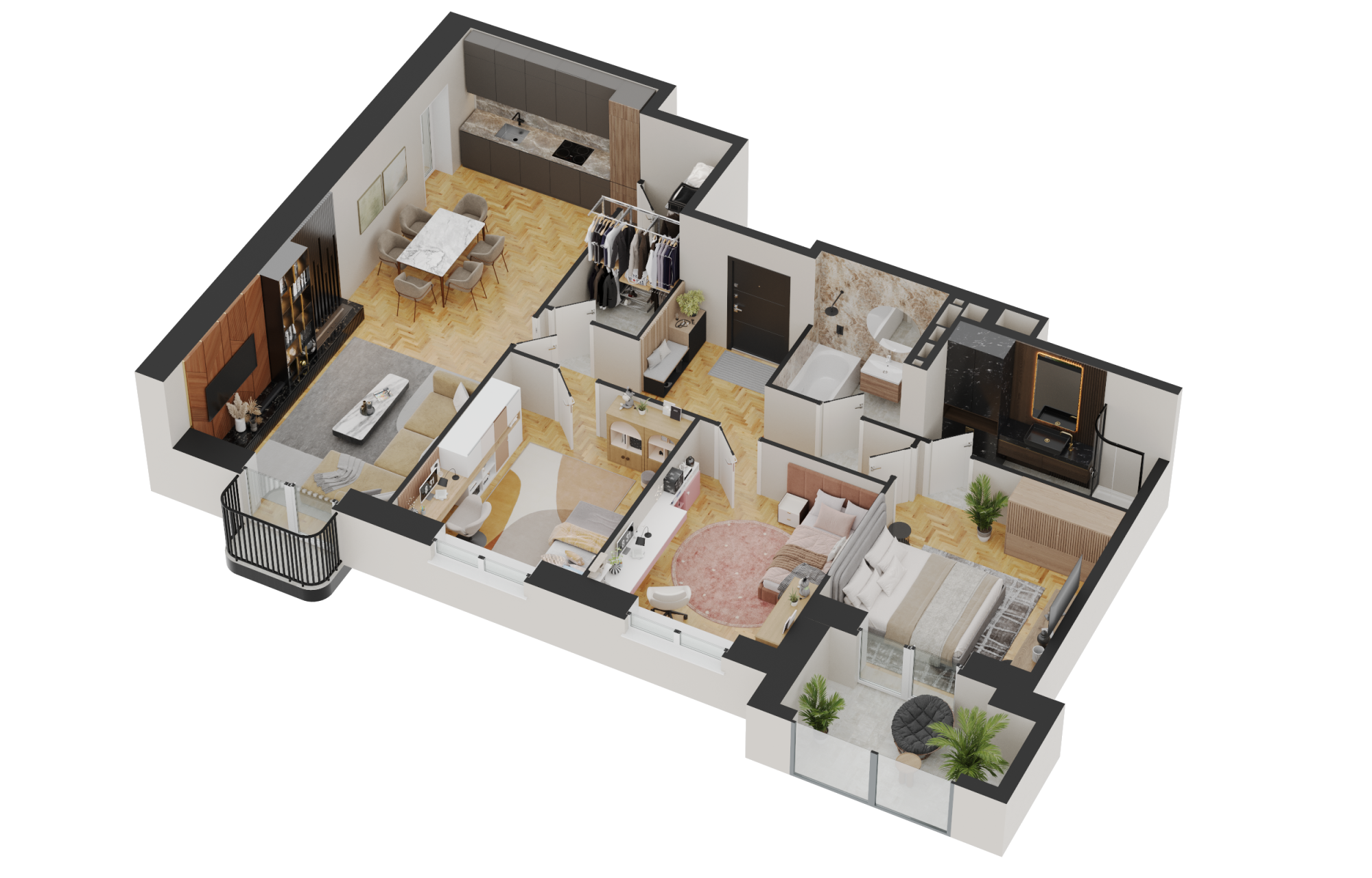 3-комнатная 108 м2 в ЖК Форум корпус null этаж 5
