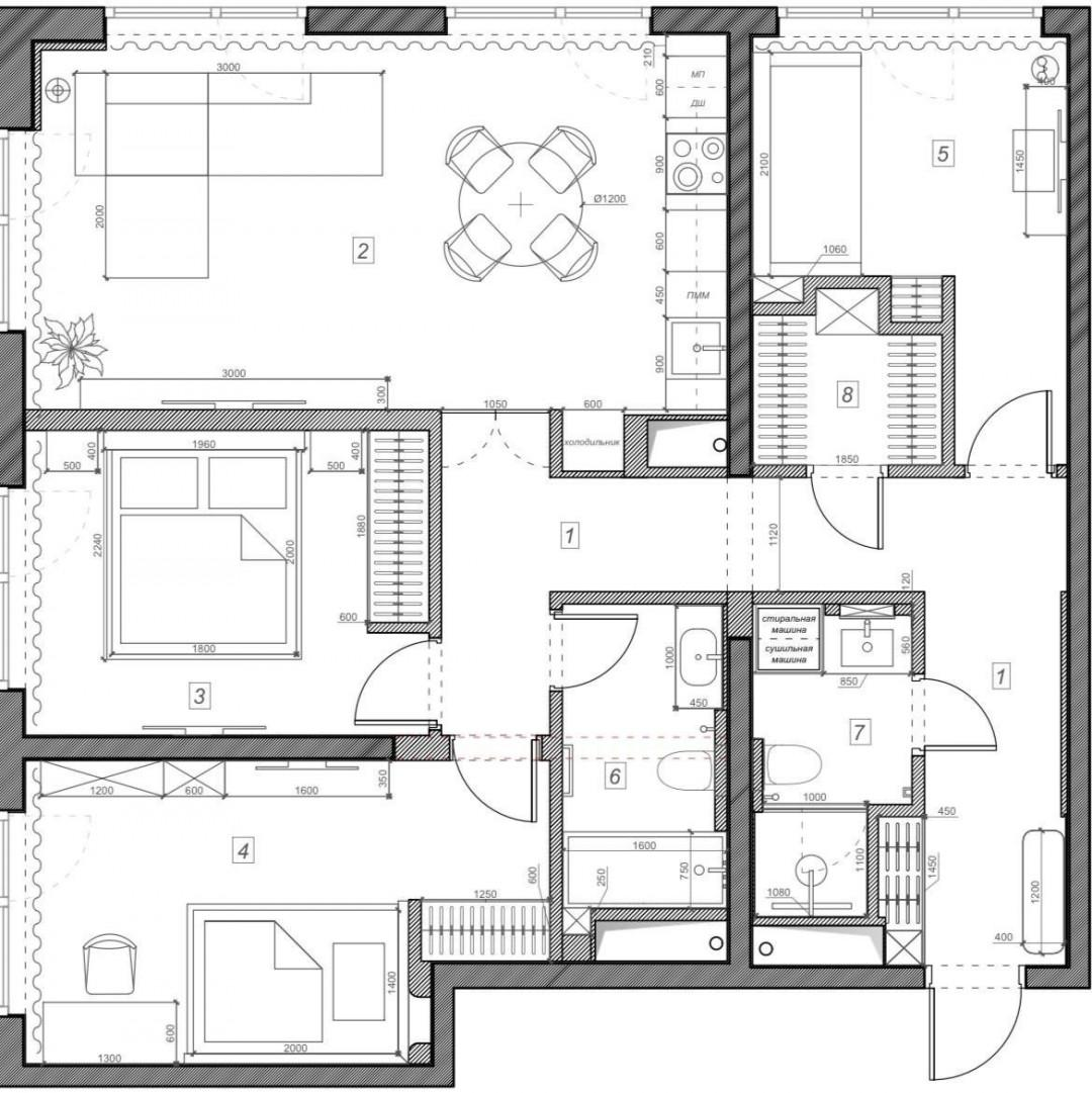 4-комнатная 114 м2 в ЖК undefined корпус null этаж 18