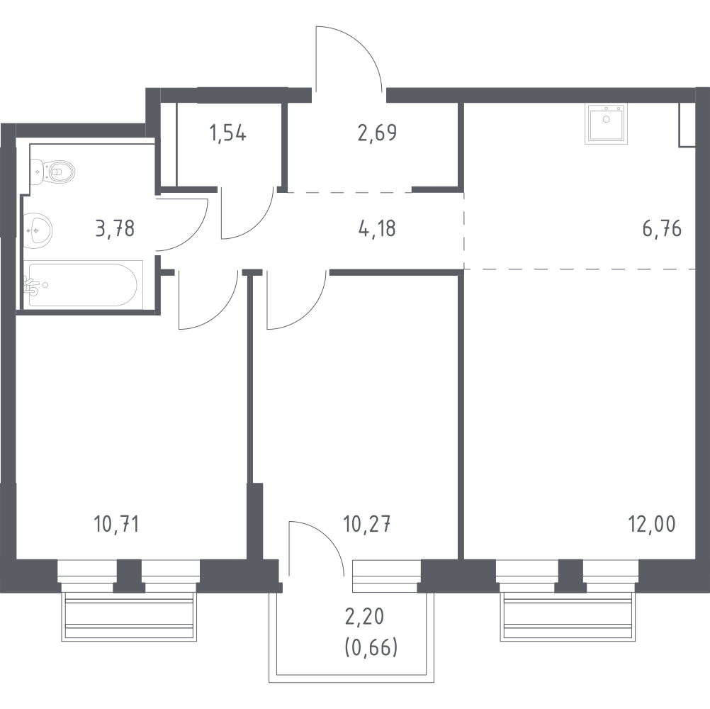 Студия 52 м2 в ЖК Рублёвский Квартал корпус null этаж 7