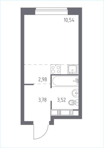 Студия 20.7 м2 в ЖК undefined корпус null этаж 17