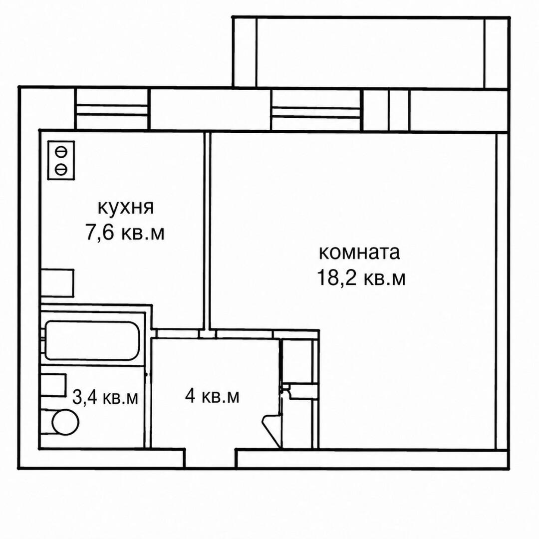 1-комнатная 33.1 м2 в ЖК undefined корпус null этаж 1