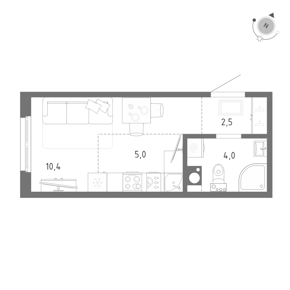 Студия 21 м2 в ЖК Клюква.Парк корпус null этаж 4