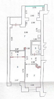 2-комнатная 77.3 м2 в ЖК undefined корпус null этаж 12