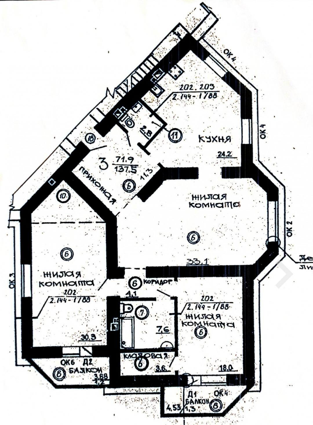 3-комнатная 140 м2 в ЖК undefined корпус null этаж 8