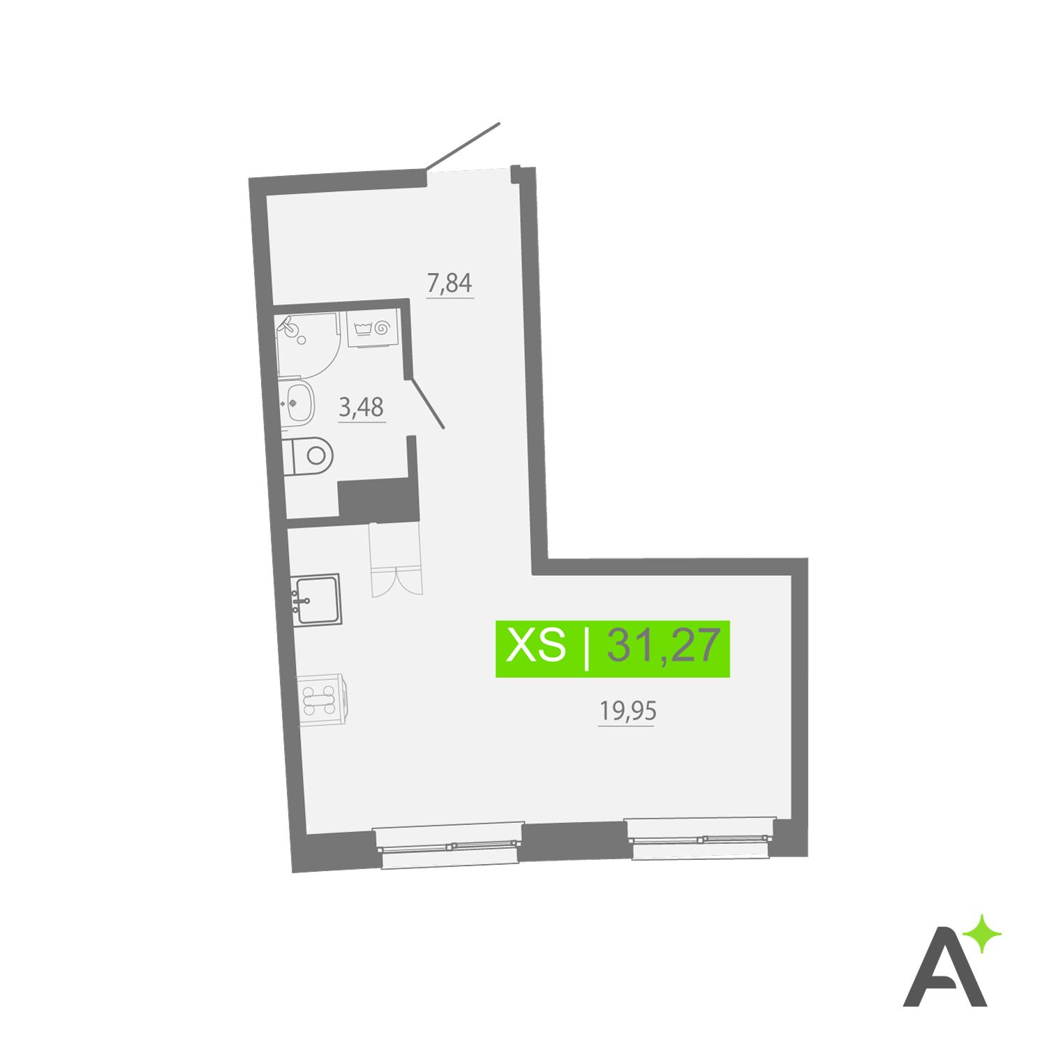 Студия 31 м2 в ЖК Аквилон Рива корпус null этаж 6