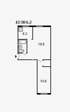 2-комнатная 45 м2 в ЖК undefined корпус null этаж 4