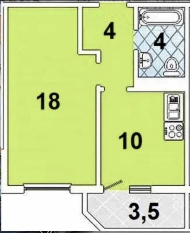 1-комнатная 36 м2 в ЖК undefined корпус null этаж 10