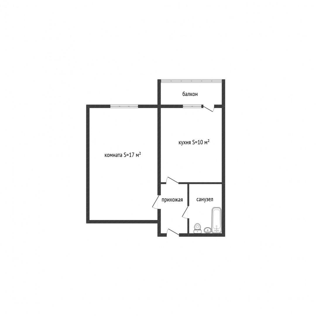 1-комнатная 37.1 м2 в ЖК undefined корпус null этаж 4