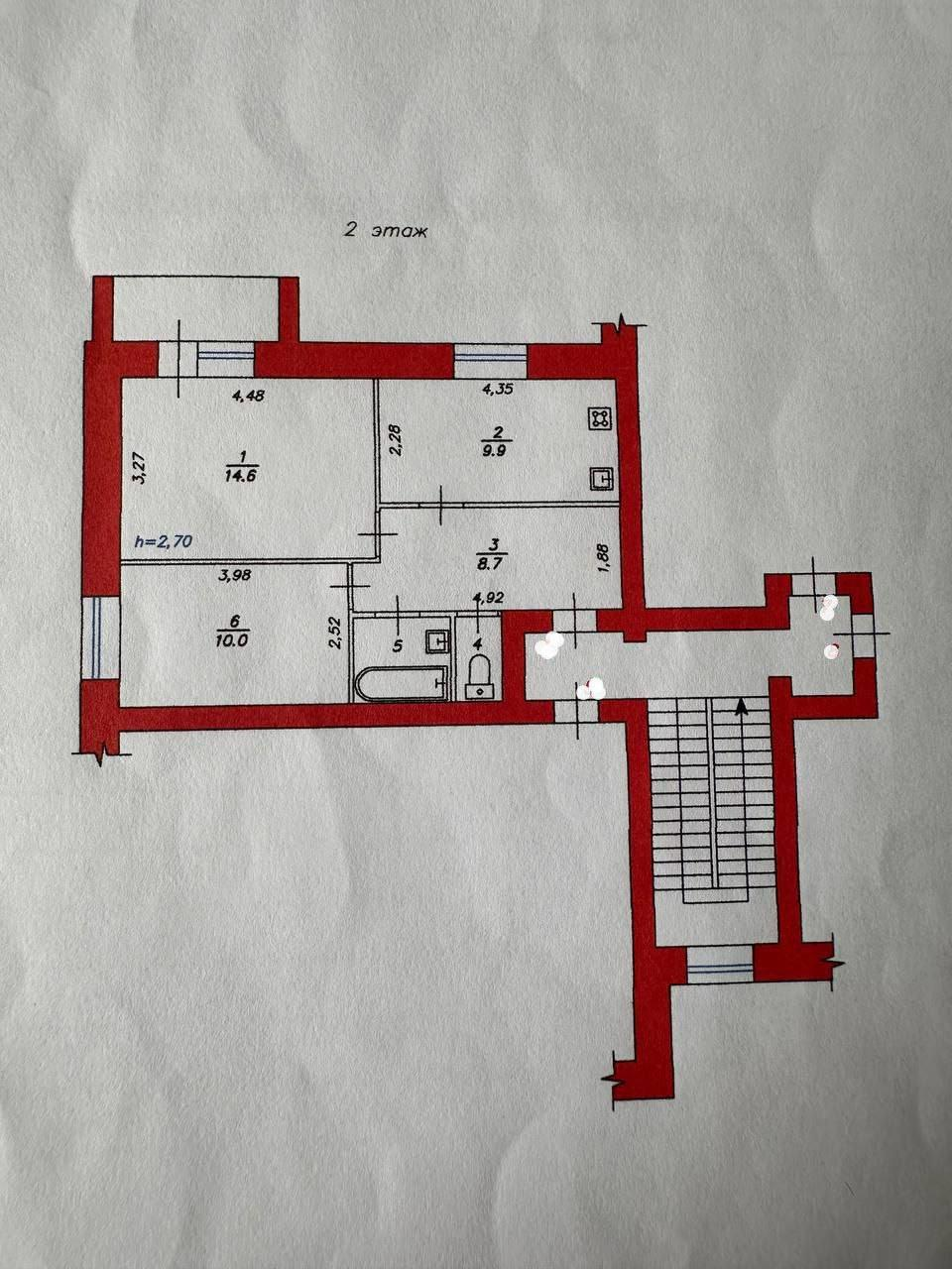 2-комнатная 47 м2 в ЖК undefined корпус null этаж 2