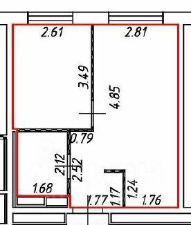 1-комнатная 31.7 м2 в ЖК undefined корпус null этаж 9