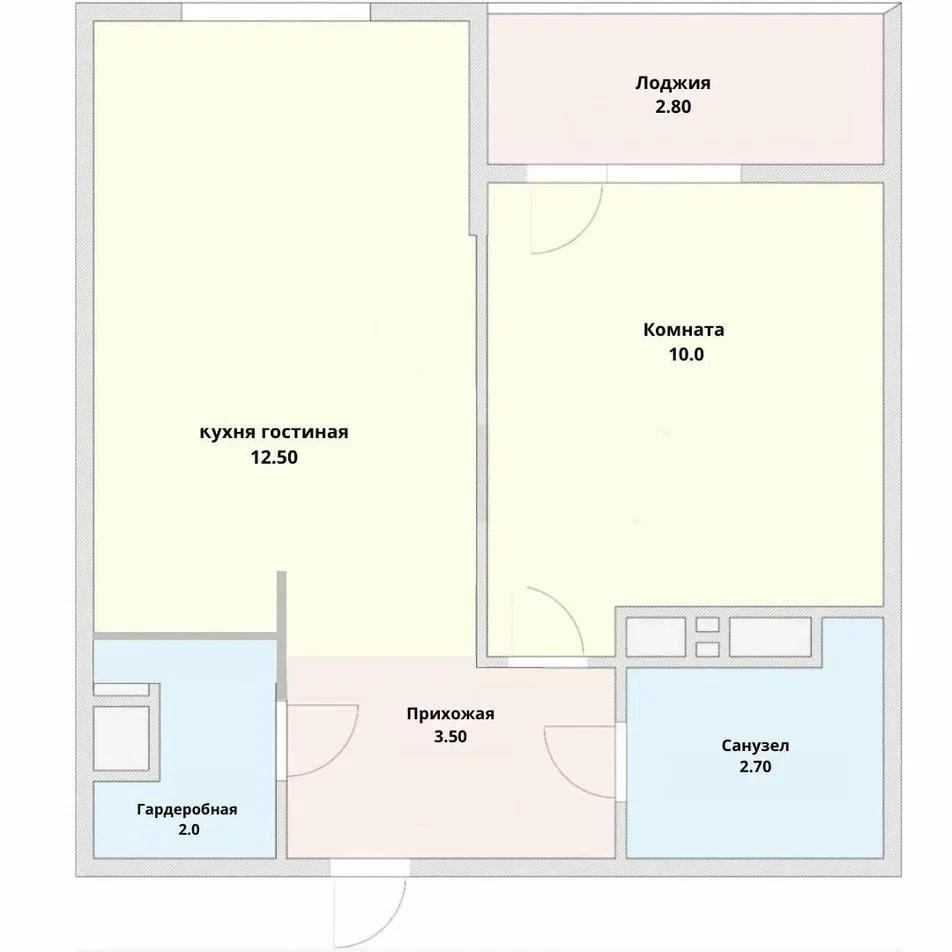 1-комнатная 30 м2 в ЖК undefined корпус null этаж 10