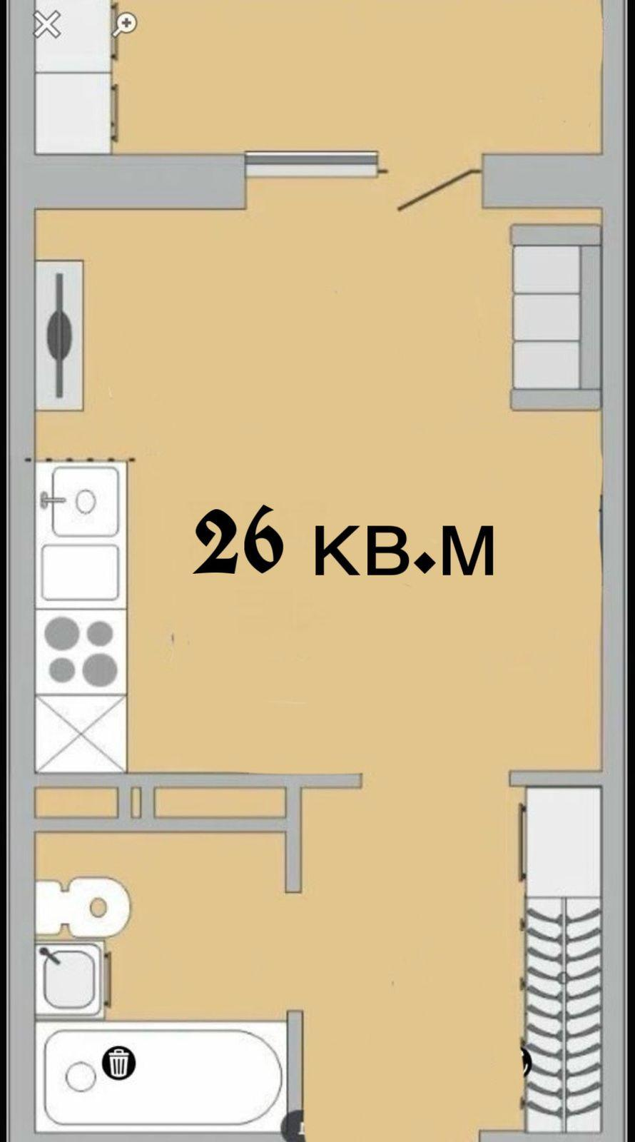 Студия 27.1 м2 в ЖК undefined корпус null этаж 8