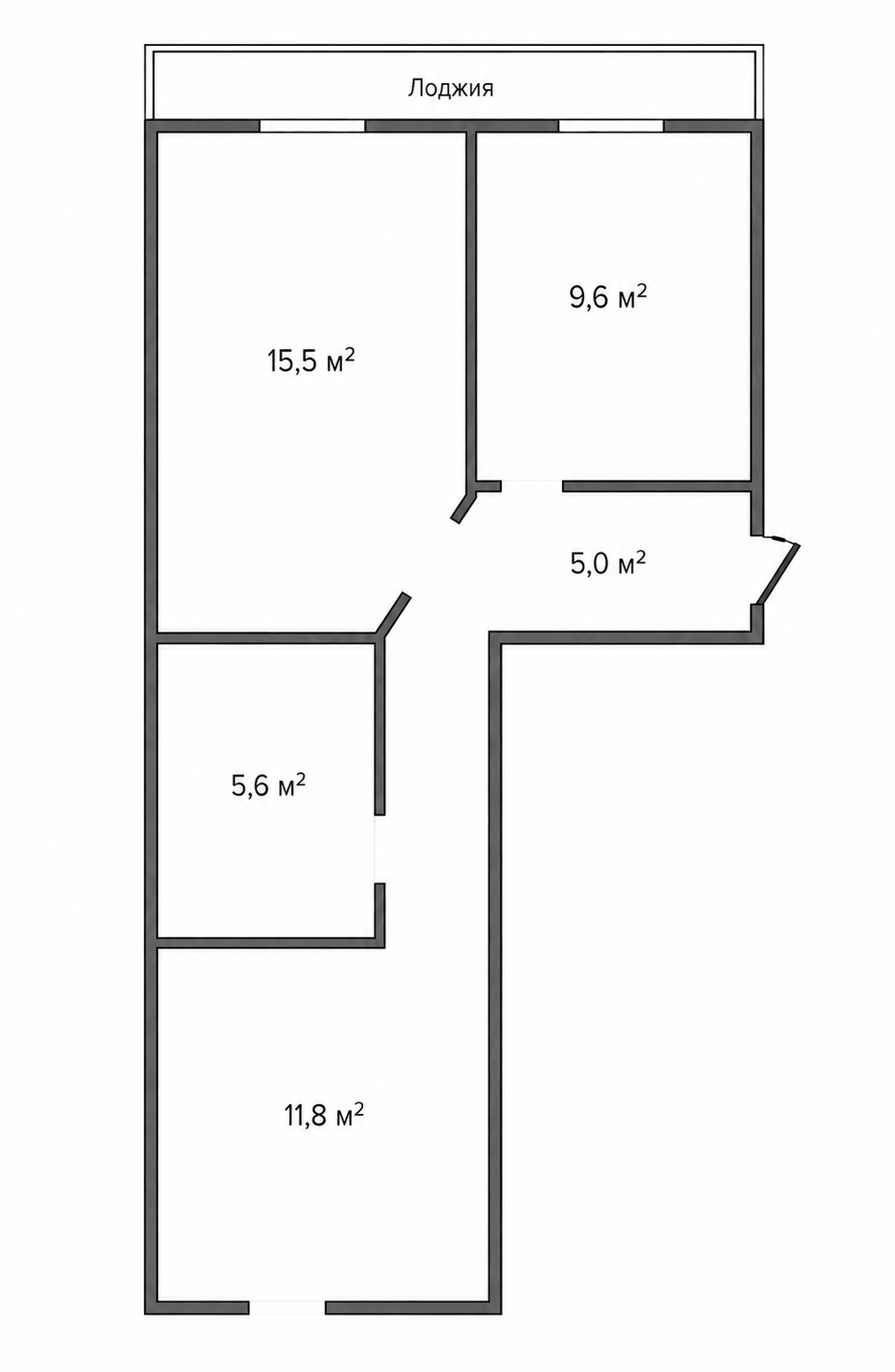2-комнатная 54.6 м2 в ЖК undefined корпус null этаж 13