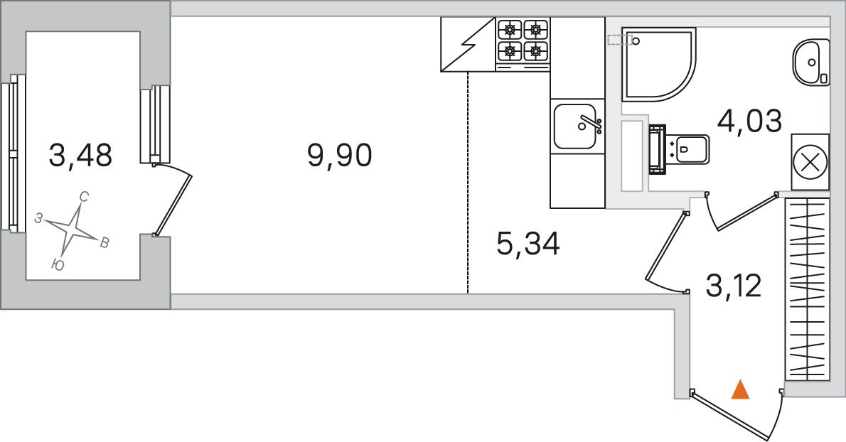 Студия 24 м2 в ЖК Дубровский корпус null этаж 1