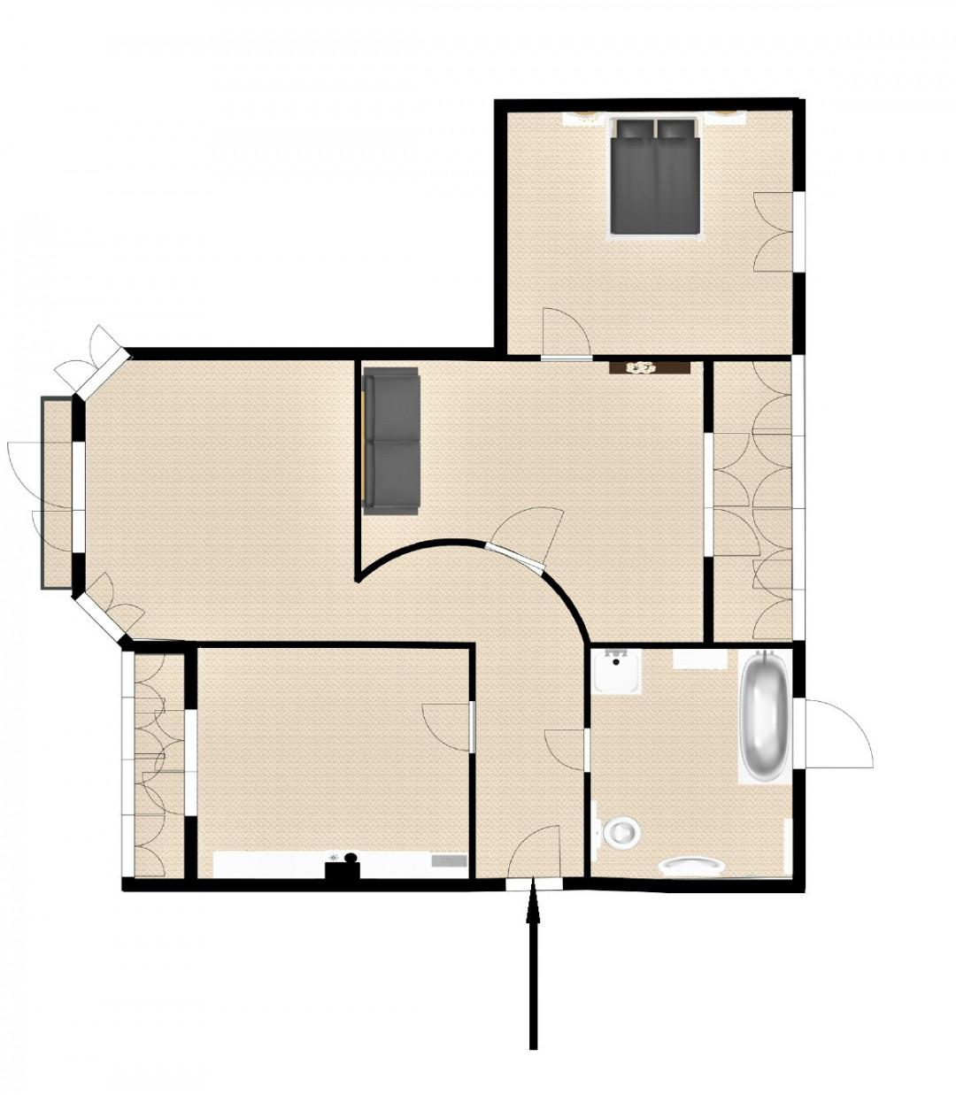 3-комнатная 98.9 м2 в ЖК undefined корпус null этаж 3