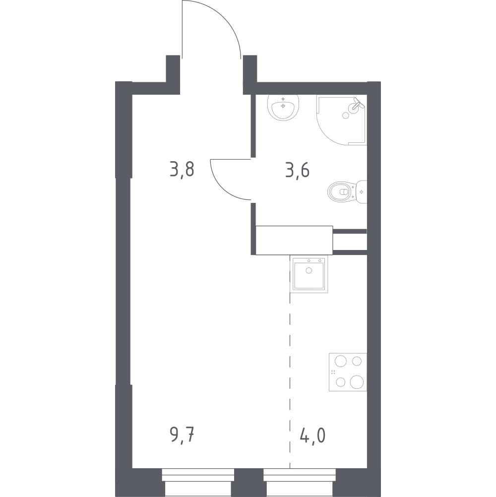Студия 20 м2 в ЖК Эко Бунино корпус null этаж 7