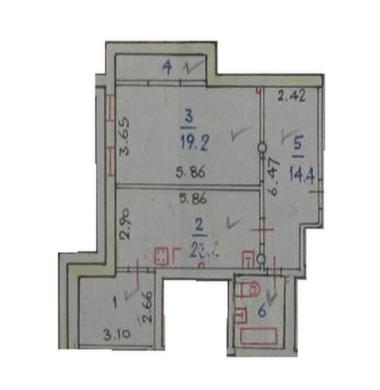 2-комнатная 66.5 м2 в ЖК undefined корпус null этаж 4