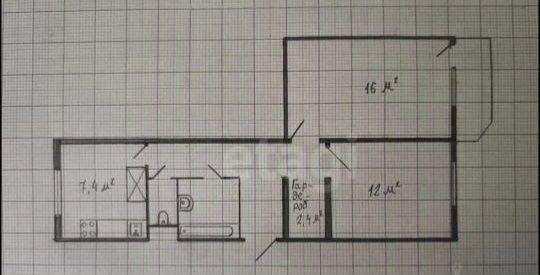 2-комнатная 52.4 м2 в ЖК undefined корпус null этаж 10
