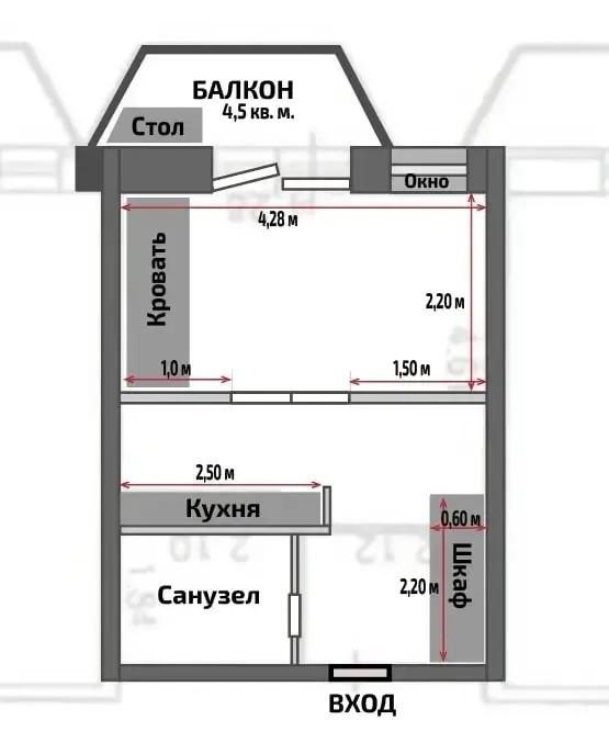 Студия 26.6 м2 в ЖК undefined корпус null этаж 7