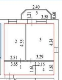 1-комнатная 36 м2 в ЖК undefined корпус null этаж 3