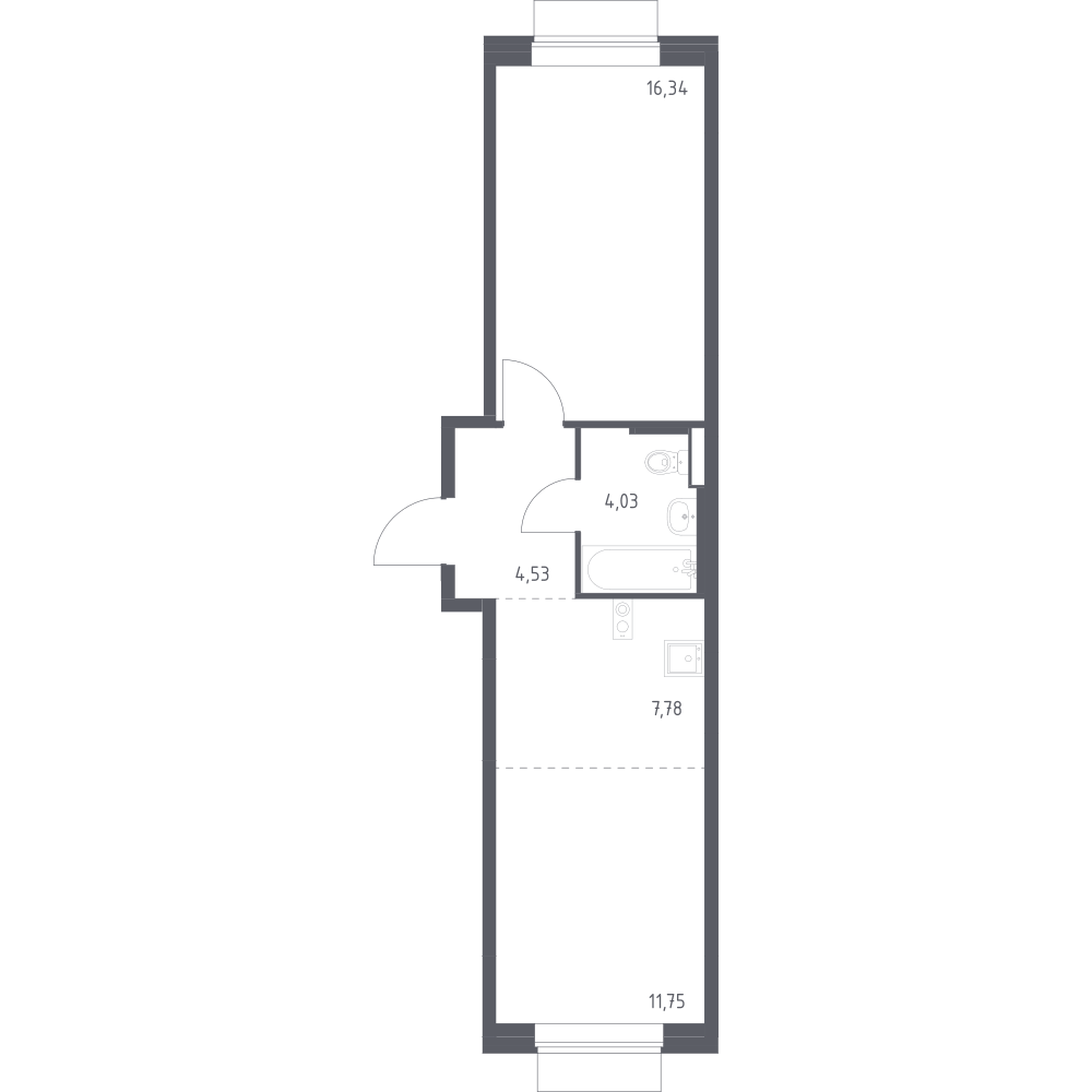 Студия 43 м2 в ЖК Новое Внуково корпус null этаж 3