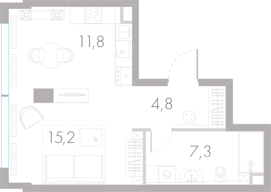 Студия 39 м2 в ЖК River Park Towers Кутузовский корпус null этаж 10