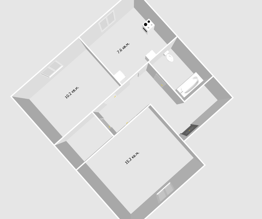 2-комнатная 42.3 м2 в ЖК undefined корпус null этаж 2