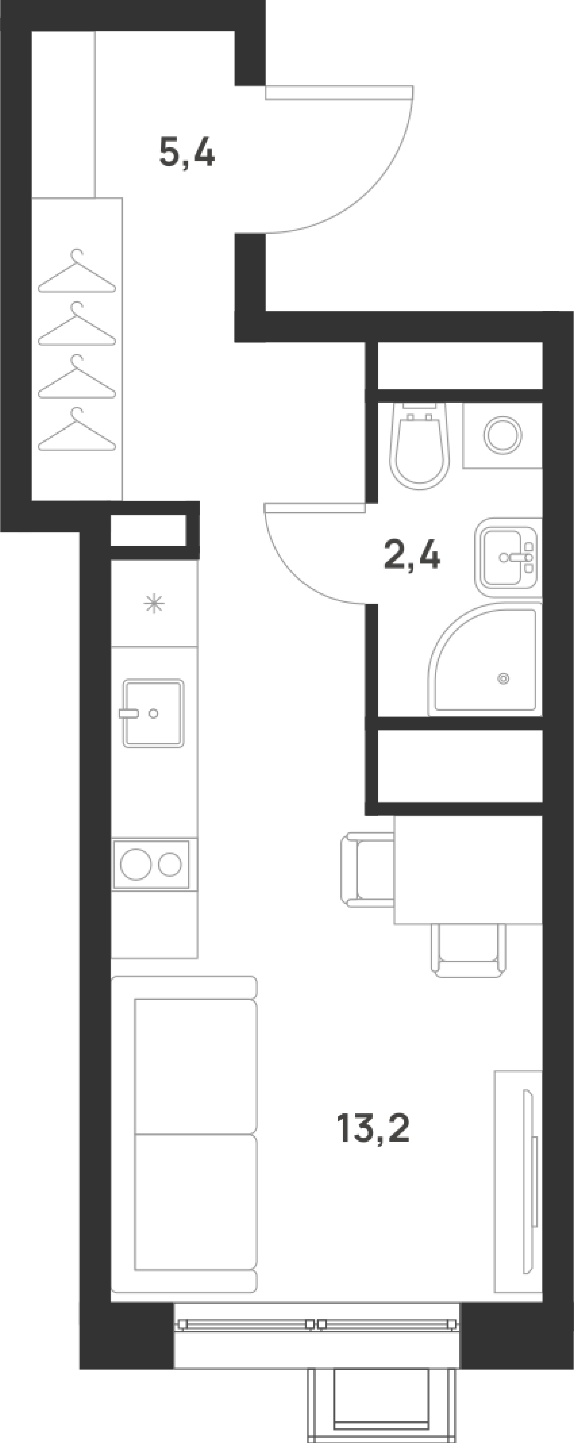 Студия 21 м2 в ЖК Foreville корпус null этаж 14