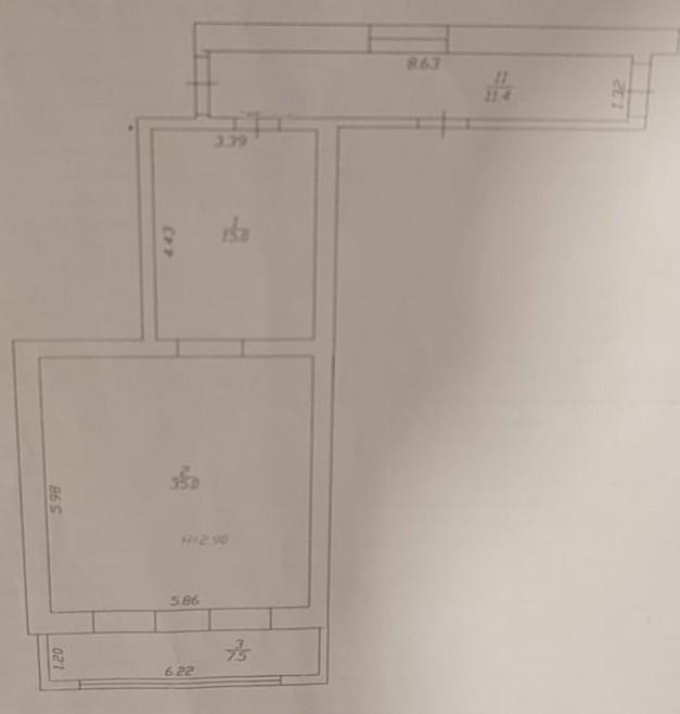 1-комнатная 57.7 м2 в ЖК undefined корпус null этаж 6