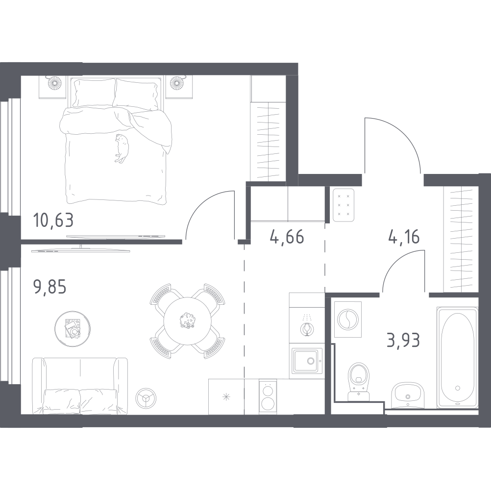 Студия 33 м2 в ЖК Донские Легенды корпус null этаж 11