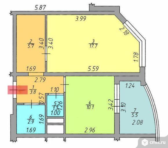 1-комнатная 41.6 м2 в ЖК undefined корпус null этаж 25