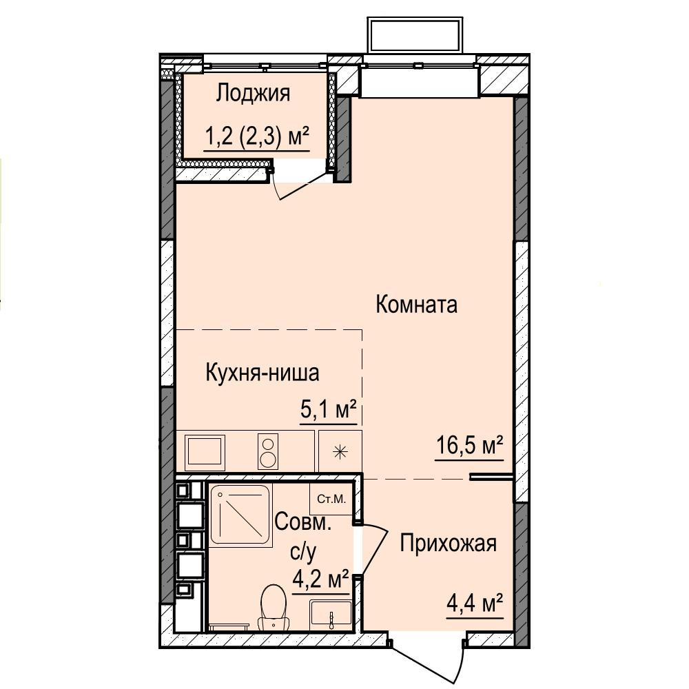 Студия 31 м2 в ЖК Норвежский Лес корпус null этаж 13