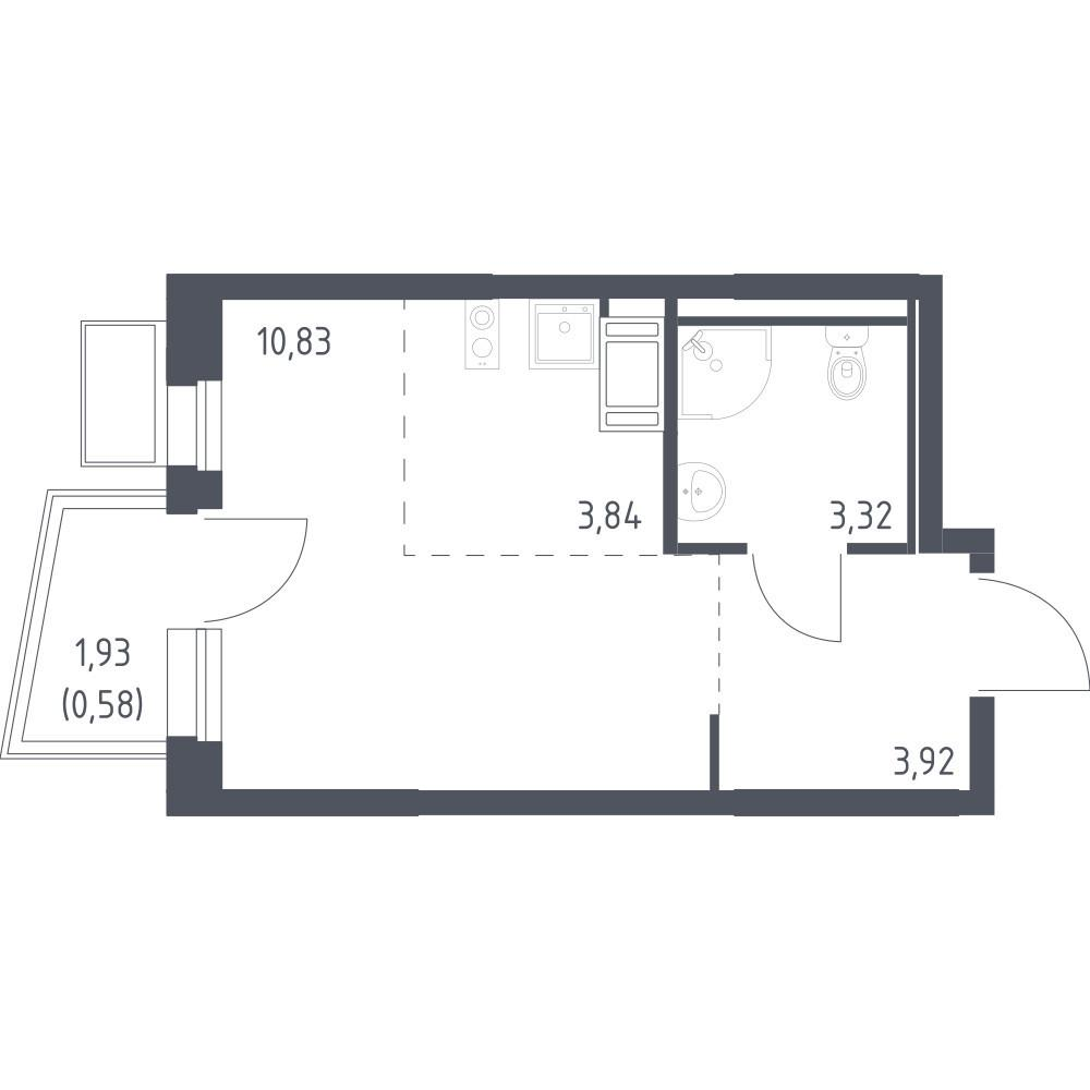 Студия 22 м2 в ЖК undefined корпус null этаж 6